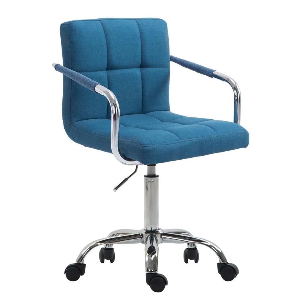 Krzesło Biurowe BETTY TKANINA, Gruba Tapicerka, Metalowy Stelaż, kolor Niebieski