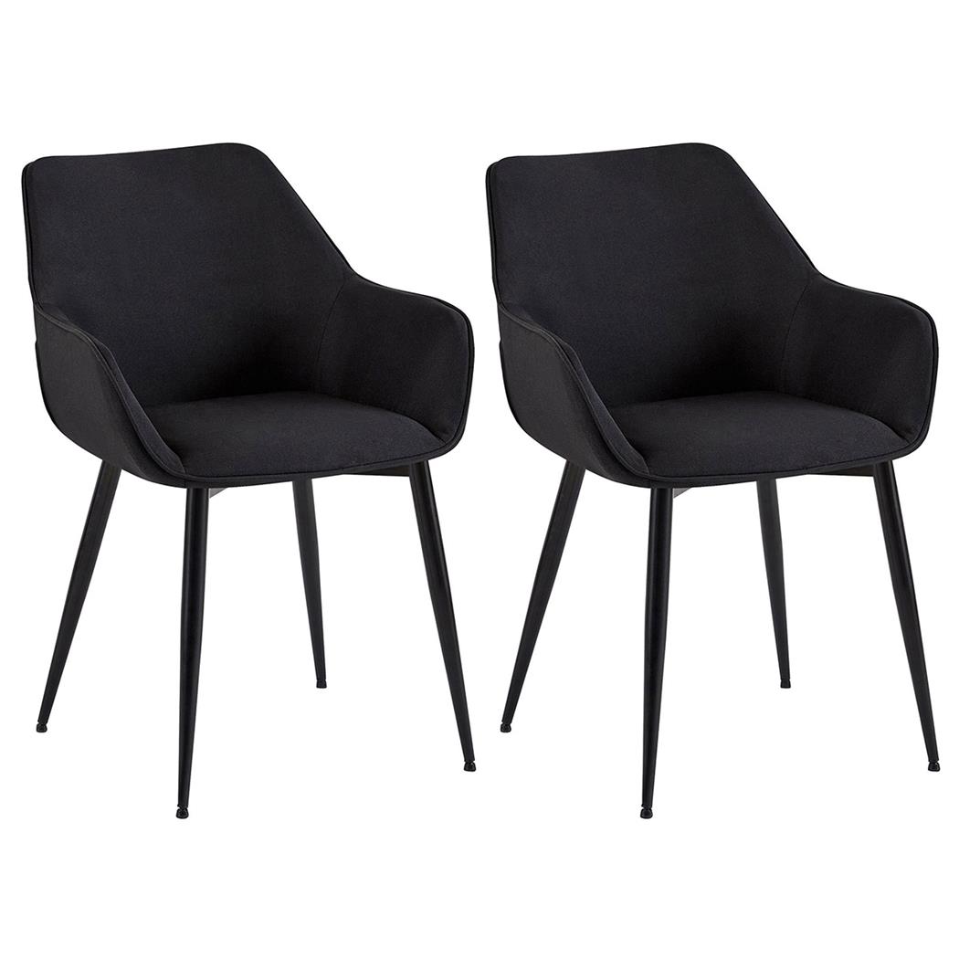 Zestaw 2 szt. Krzesło Konferencyjne MAYA, Elegancki Design, Metalowe Nogi, Tkanina kolor Czarny