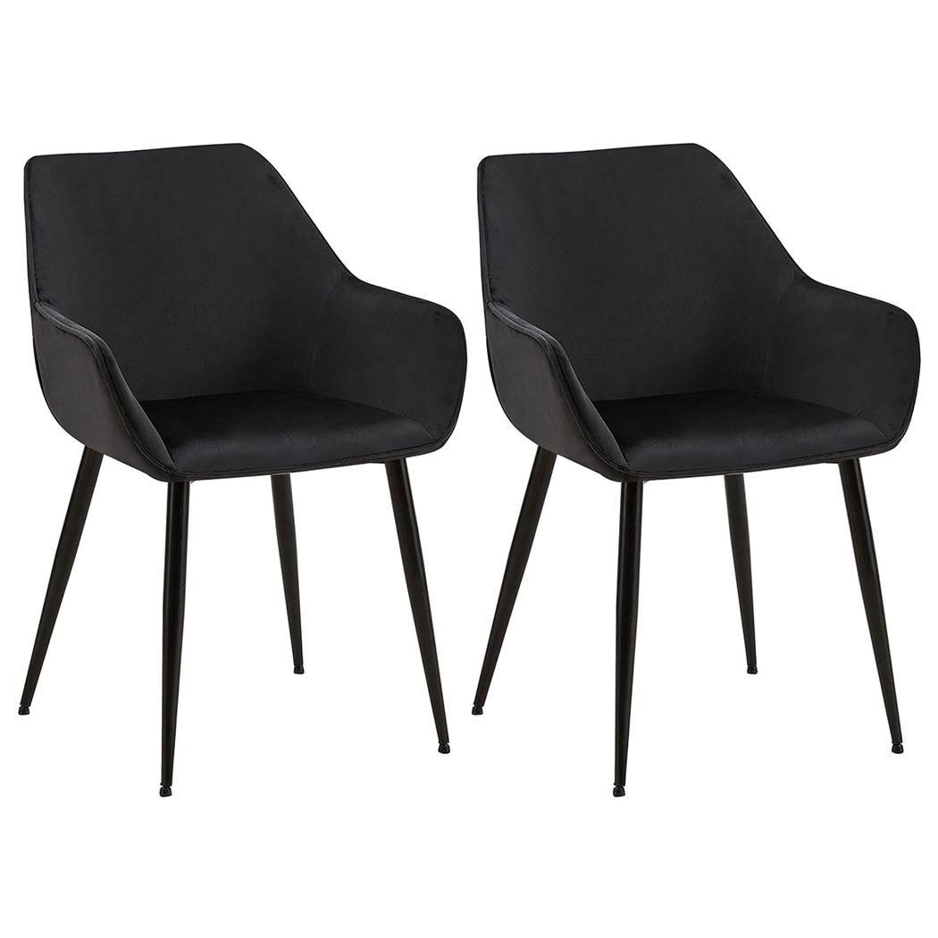Zestaw 2 szt. Krzesło Konferencyjne MAYA, Elegancki Design, Metalowe Nogi, Aksamit kolor Czarny