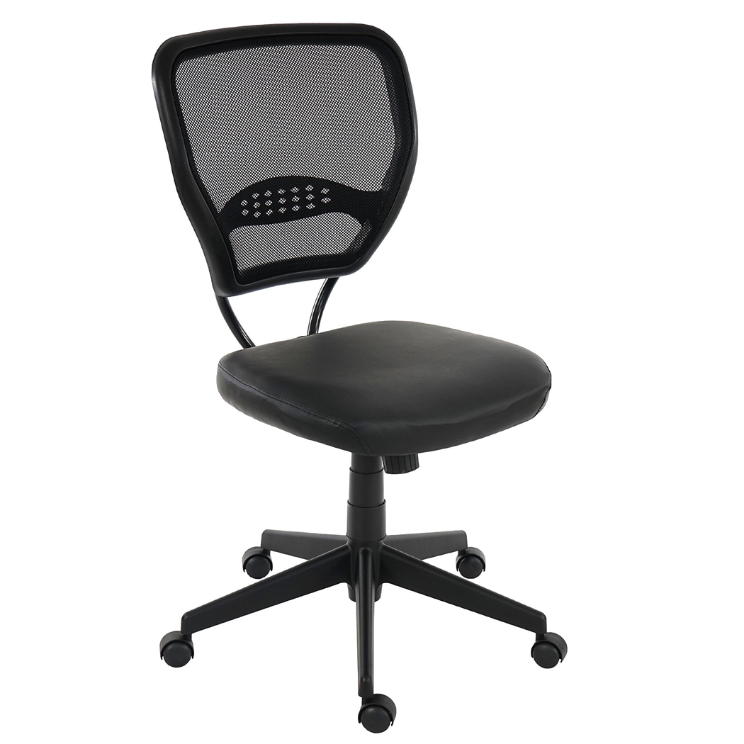 Krzesło Biurowe XXL (Do 150 kg) bez Podłokietników TENOYA BASE, Siatkowe Oparcie, kolor Czarny