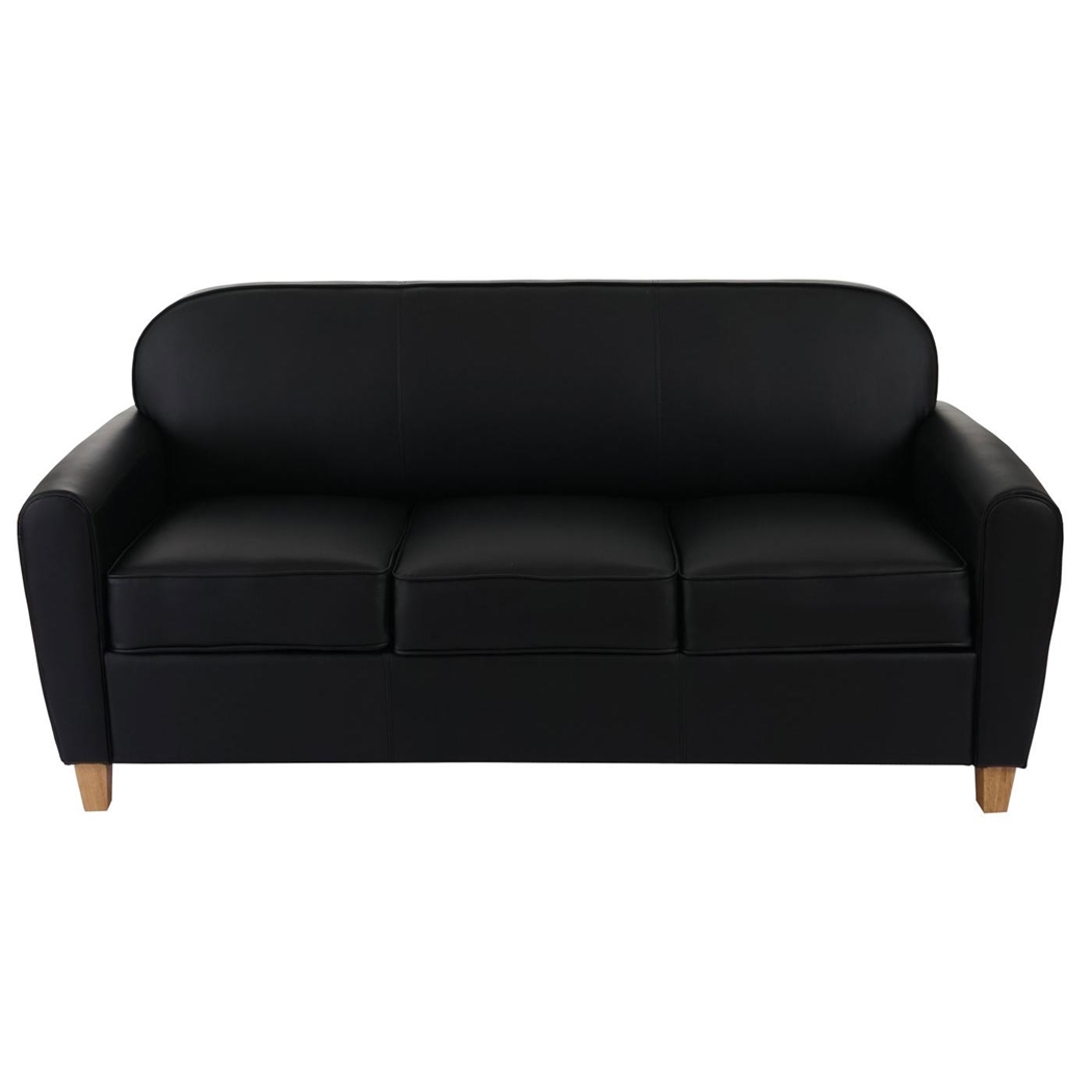 Sofa 3-osobowa ARTIS, Piękny Elegancki Design, Uniwersalna i Wygodna, Skóra kolor Czarny