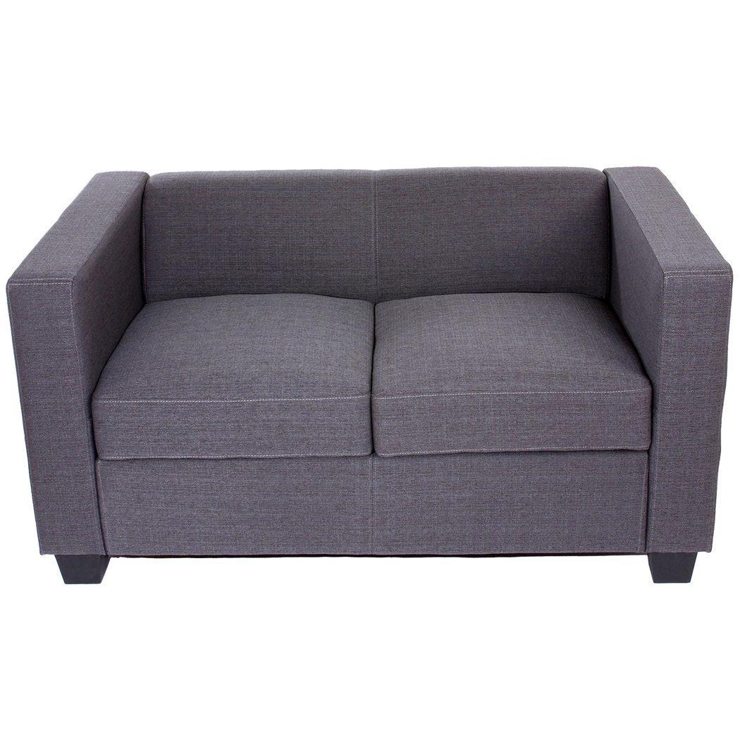 Sofa 2-osobowa BASILIO, Elegancki Design, Duży Komfort, Tkanina, Kolor Szary