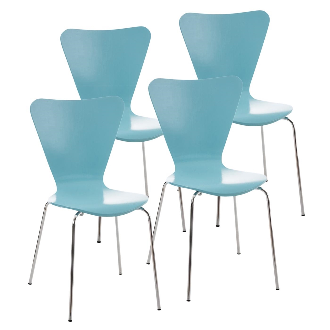 Zestaw 4 szt. Krzesła Konferencyjne HERCULES, Metalowy Stelaż, Sztaplowane, Kolor Niebieski