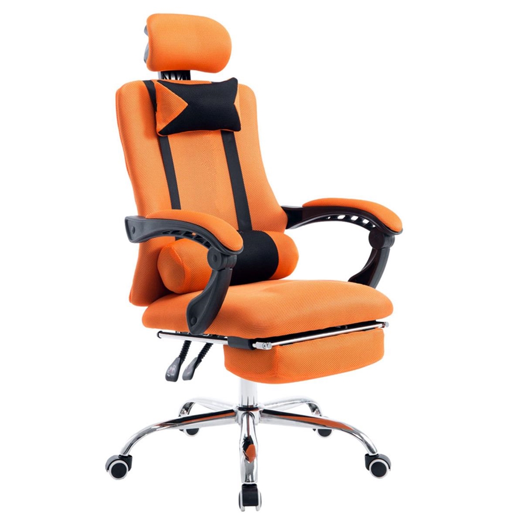 Krzesło Biurowe / Gamingowe ANTARES, Rozkładane, Wysuwany Podnóżek, Oddychająca Siatka kolor Pomarańczowy