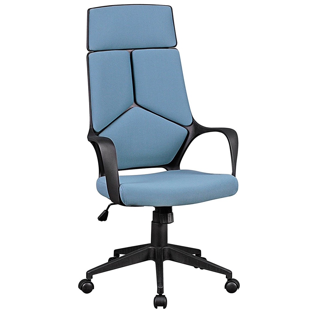 Krzesło Ergonomiczne PEGASO, Spektakularny Design, Tapicerka z Tkaniny kolor Niebieski
