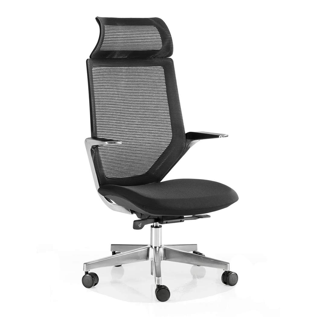 Designerski Fotel FLORIAN PRO, Aluminiowe Podłokietniki, 100% Ekskluzywny, Czarny