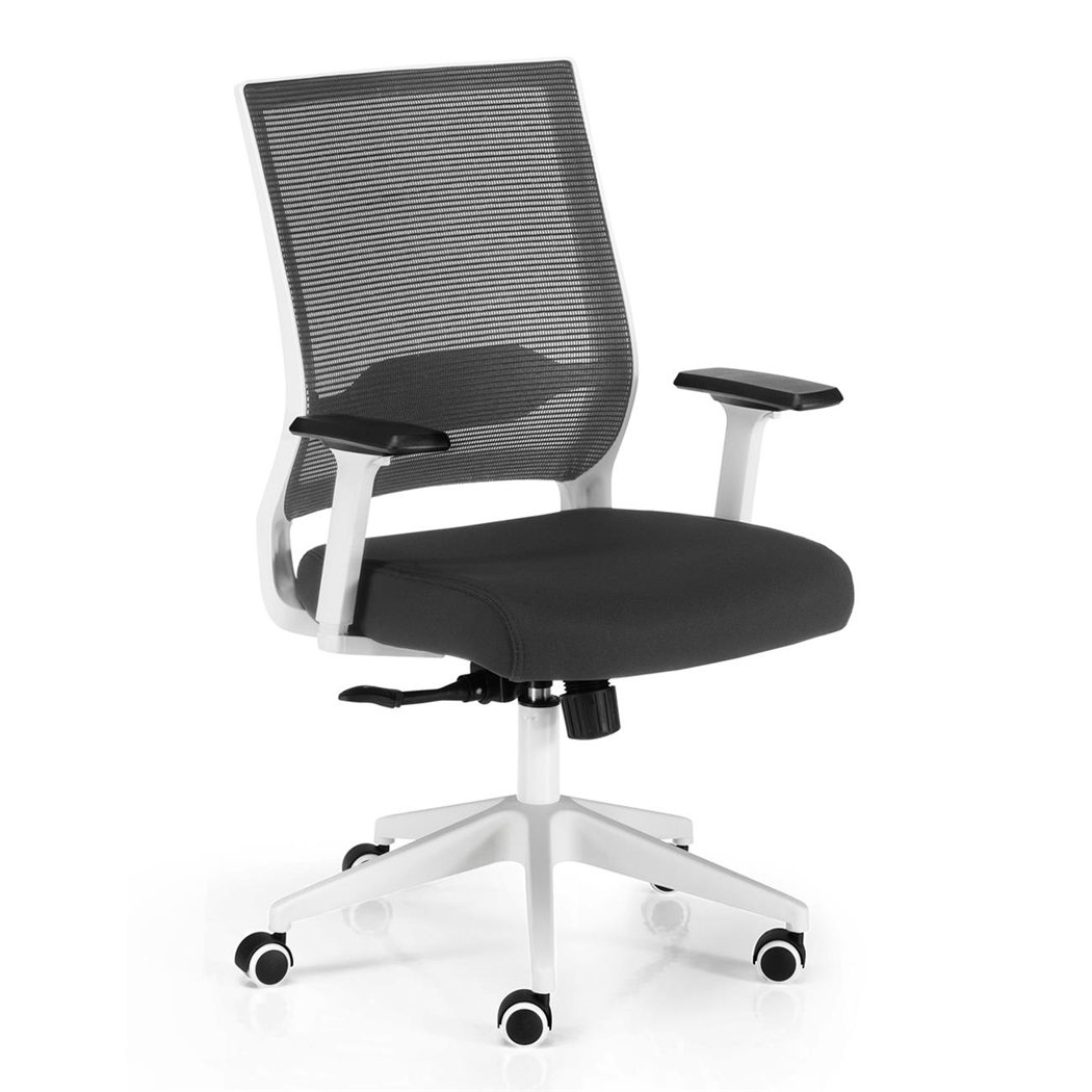 Krzesło Biurowe ISAAC WHITE, Podparcie Lędźwiowe, Mechanizm Synchroniczny, Czarne