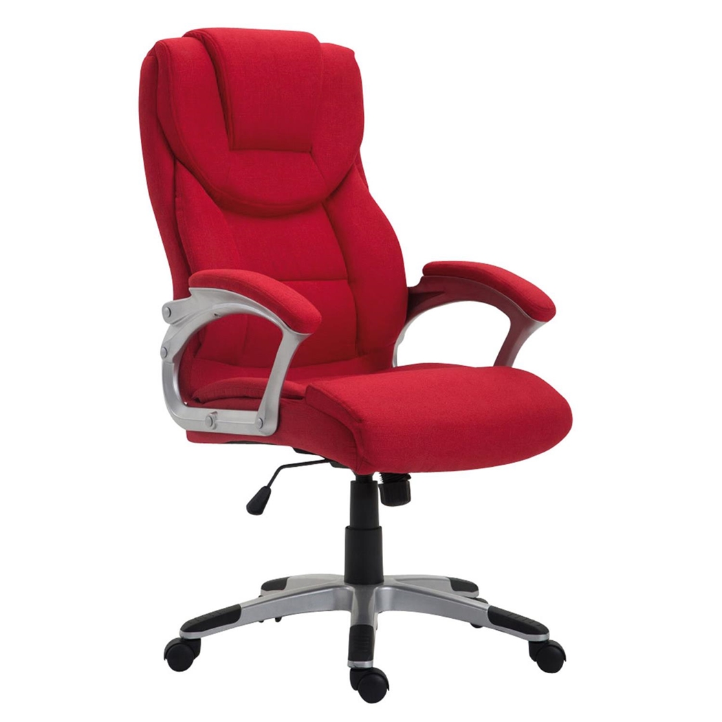 Fotel biurowy BALTIMORE TKANINA, Gruba Tapicerka, bardzo wytrzymały, kolor Czerwony