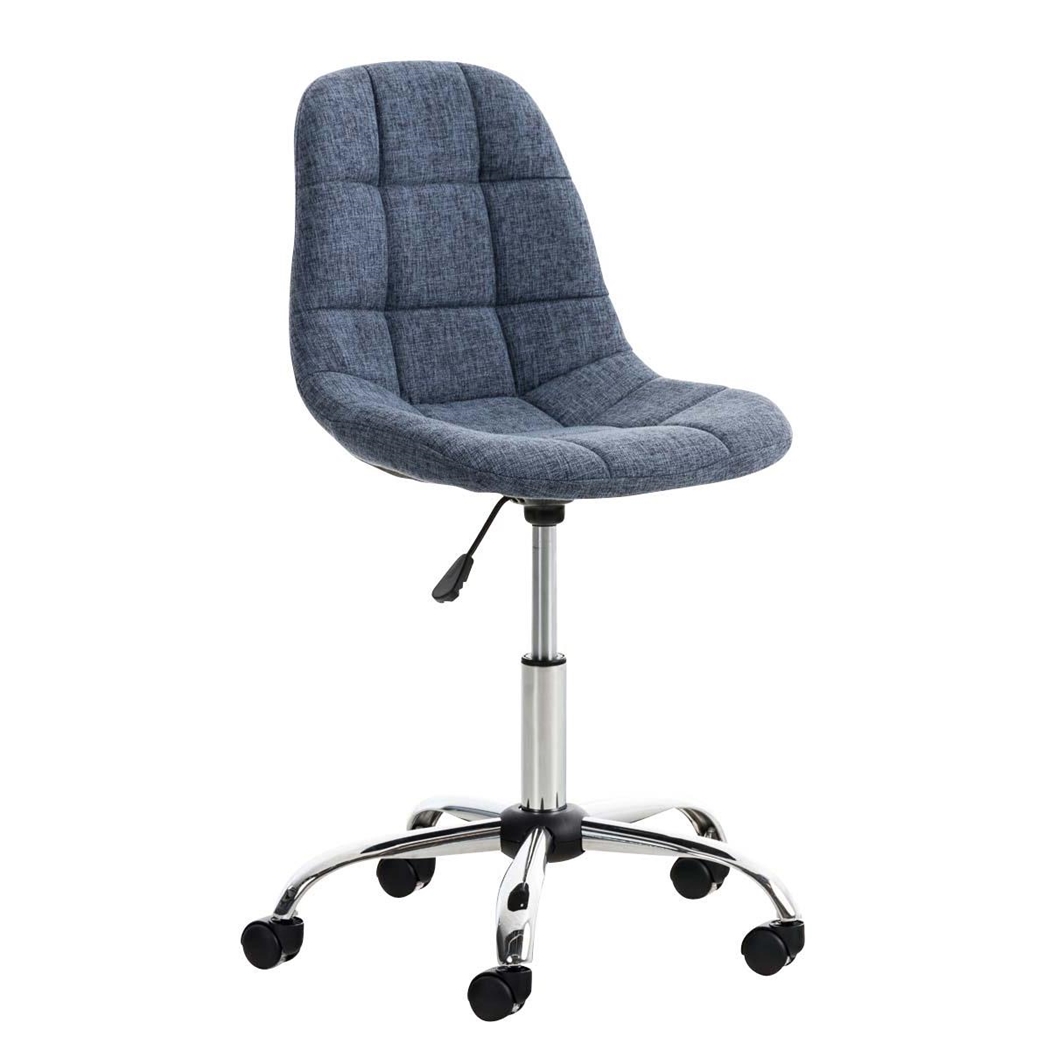 Krzesło Biurowe EMILY, Metalowy Stelaż, Ekskluzywny Design, Tkanina Kolor Niebieski