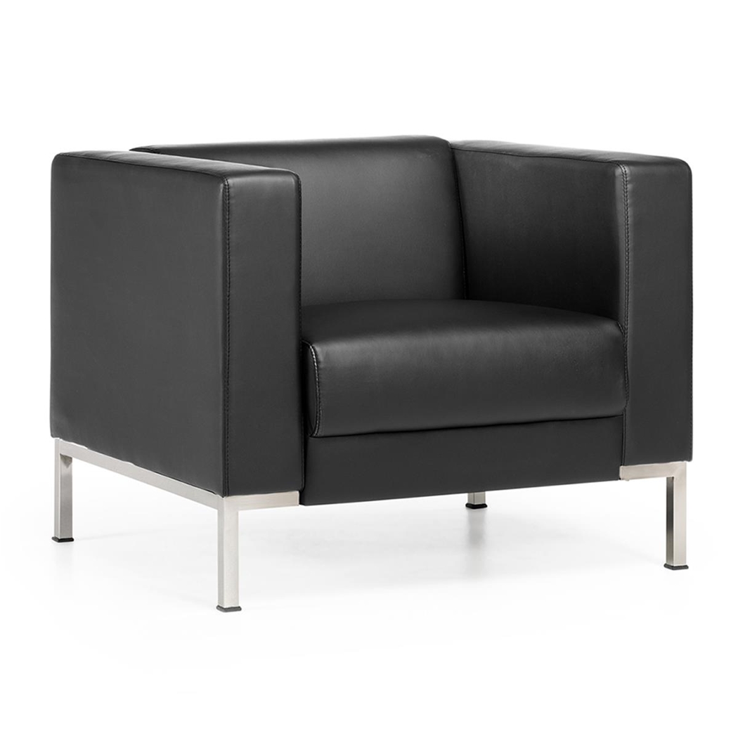 Sofa CARPIO 1-osobowa, Nowoczesny Design, Duży Komfort, Czarna Skóra
