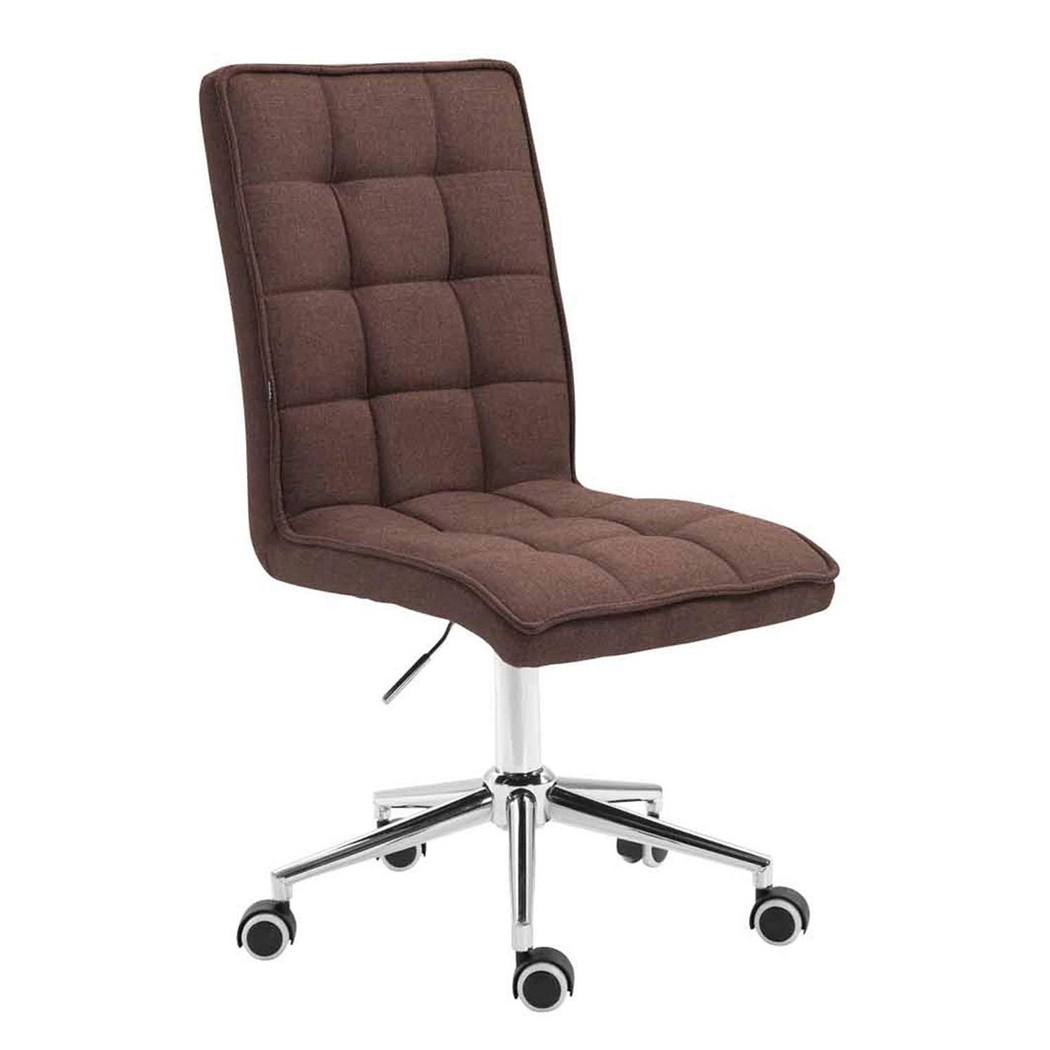 Krzesło Biurowe BASIR TKANINA, Ekskluzywny Design, Regulacja Wysokości, Kolor Brązowy