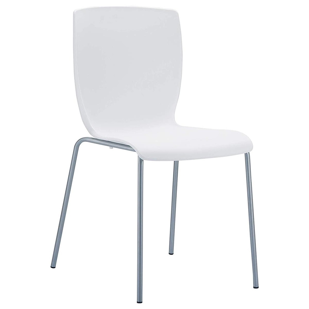 Krzesło Konferencyjne RONNY, Sztaplowane, Metalowe Nogi, kolor Biały
