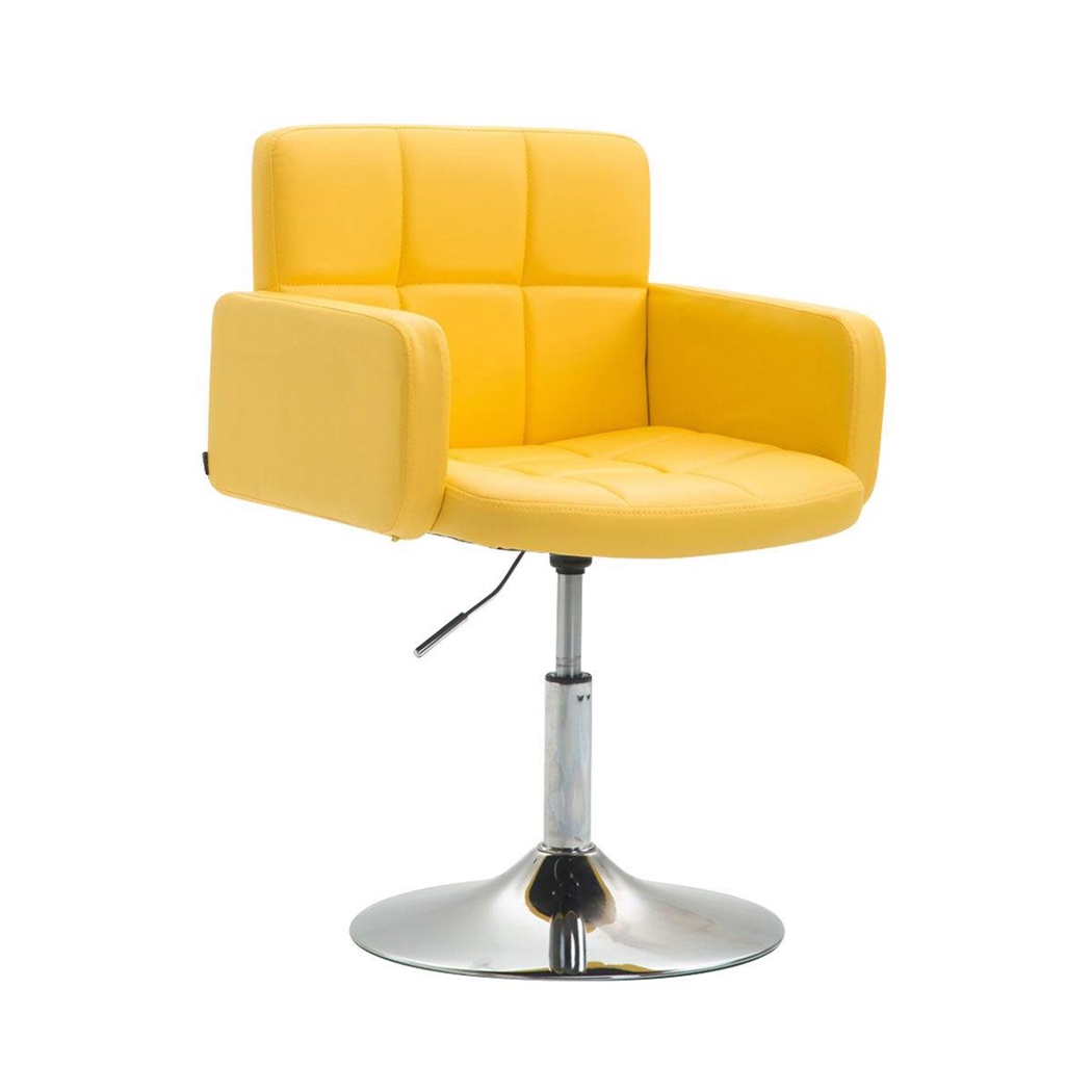 Krzesło Konferencyjne NADIR, Regulacja Wysokości, Metalowa Podstawa, Skóra, kolor Żółty