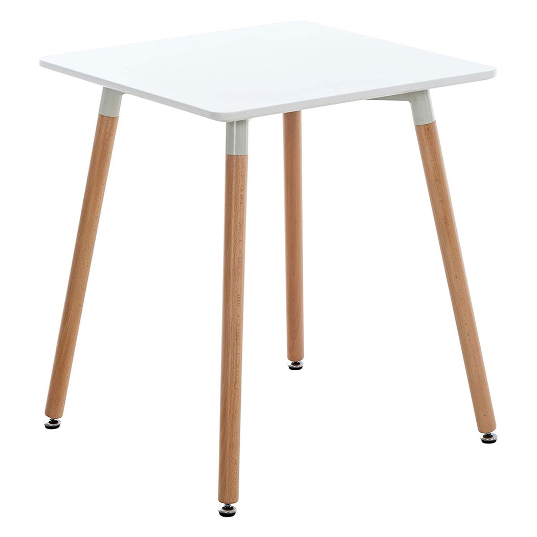 Stół BERGER, 60x60x70 cm, Stelaż z Metalu i Drewna, Blat kolor Biały