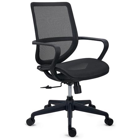 Krzesło Biurowe PACIFIC, 8h pracy, Mechanizm Bujania, Wygodne i Solidne, Czarne