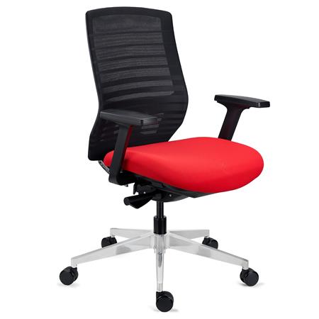 Krzesło Biurowe Ergonomiczne TAURUS, Mechanizm Synchro, Podłokietniki 3D, Czerwone