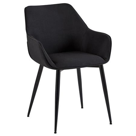 Krzesło Konferencyjne MAYA, Elegancki Design, Metalowe Nogi, Tkanina kolor Czarny