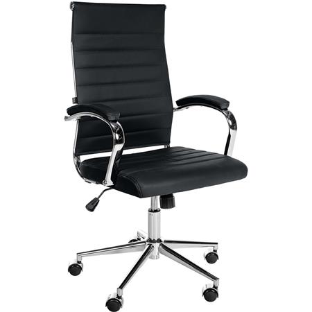 Krzesło Biurowe OXFORD SKÓRA NATURALNA, Elegancki Design, Bardzo Wygodne, Czarne