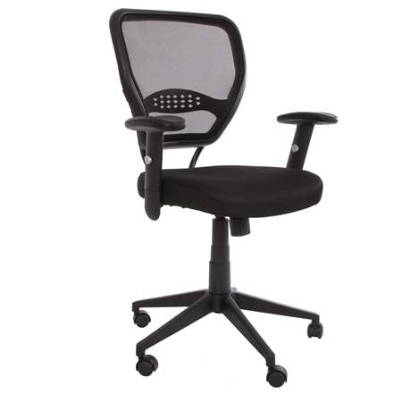 Krzesło Biurowe XXL TENOYA, Miękkie Siedzisko, Siatkowe Oparcie, kolor Czarny