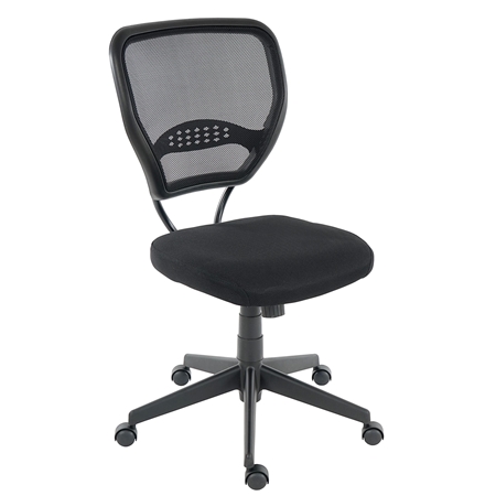 Krzesło Biurowe XXL TENOYA (Bez Podłokietników), Miękkie Siedzisko, Siatkowe Oparcie, kolor Czarny
