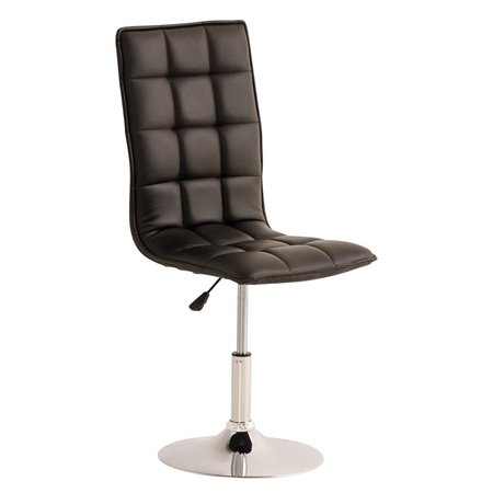 Krzesło Konferencyjne BULGARI, regulacja wysokości, metalowa okrągła podstawa, skórzana tapicerka, kolor Czarny