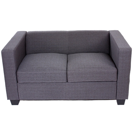 Sofa 2-osobowa BASILIO, Elegancki Design, Duży Komfort, Tkanina, Kolor Szary
