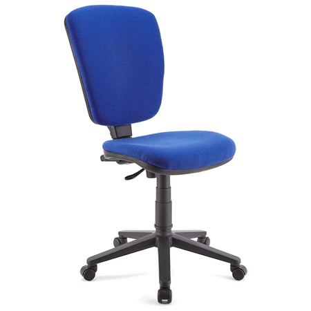 Krzesło Biurowe CALIPSO BEZ PODŁOKIETNIKÓW, Regulowane Oparcie, Wytrzymała Tkanina, Niebieskie