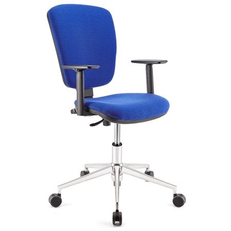 Krzesło Biurowe CALIPSO PRO, Regulowane Oparcie i Podłokietniki, Metalowa Podstawa, Tkanina, Niebieskie