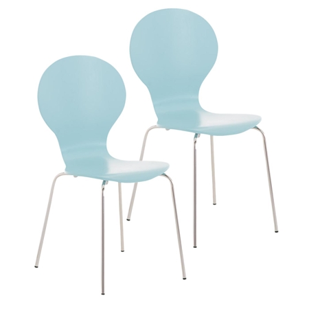 Zestaw 2 szt. Krzesła Konferencyjne CARVALLO, Metalowy Stelaż, Sztaplowane, Kolor Niebieski