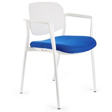 Krzesło Konferencyjne ERIC, Wygodne i Praktyczne, Sztaplowane, Kolor Niebieski