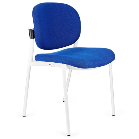 Krzesło Konferencyjne ERIC TAPICEROWANE OPARCIE, Wygodne i Praktyczne, Sztaplowane, Kolor Niebieski