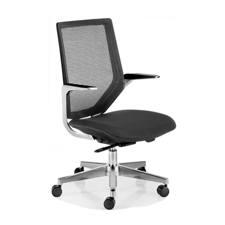 Designerski Fotel FLORIAN, Aluminiowe Podłokietniki, 100% Ekskluzywny, Czarny