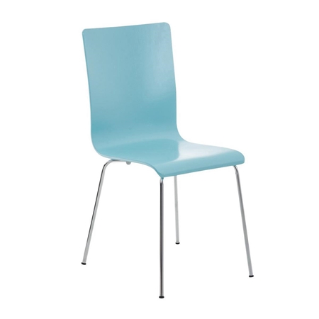 Krzesło Konferencyjne PERE, Metalowe Nogi, Drewniane, kolor Jasny Niebieski
