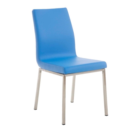 Krzesło Konferencyjne COLOMO, Gruba Wyściółka, Skórzana Tapicerka kolor Niebieski