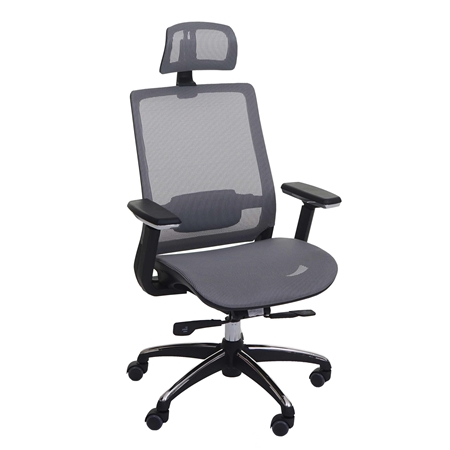 Krzesło Ergonomiczne NUTAL, Pełna Regulacja, Podparcie Lędźwiowe, kolor Szary