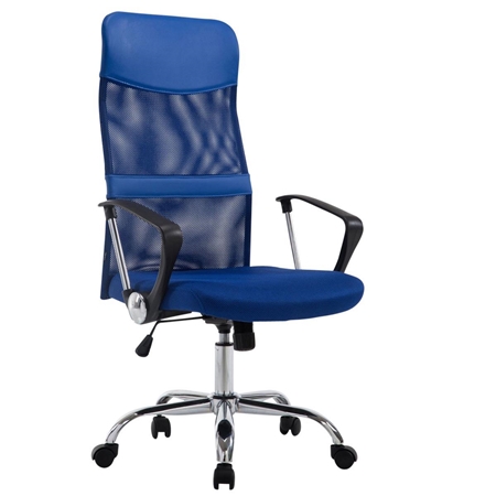 Krzesło Biurowe ASPEN XL, Oddychająca siatka, Miękkie Siedzisko, Udźwig 150 kg, Kolor Niebieski