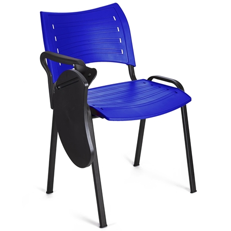 Krzesło Konferencyjne ELVA Z PULPITEM, Sztaplowane i Praktyczne, Czarne Nogi i Kolor Niebieski