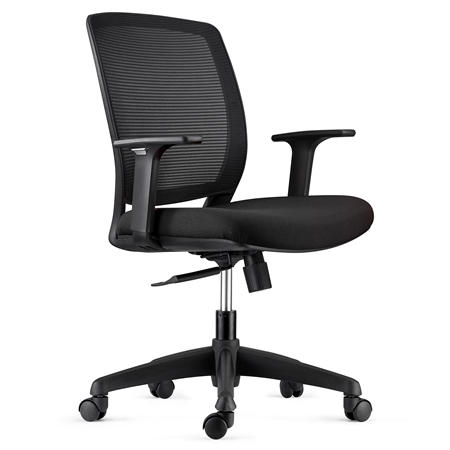 Krzesło Biurowe MISURI, Regulowane Podłokietniki, Oddychająca Siatka kolor Czarny