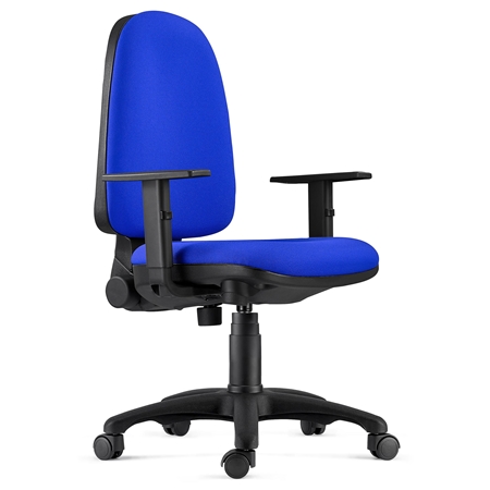 Krzesło Ergonomiczne PAROS, Niebieska Tkanina, z Regulowanymi Podłokietnikami