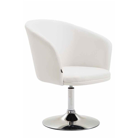 Krzesło Konferencyjne BALI, Obrotowe Siedzisko, Metalowa Podstawa, Skóra kolor Biały