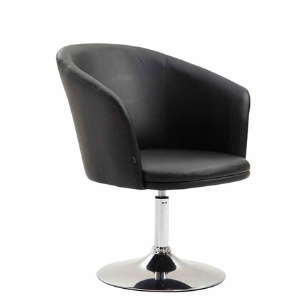 Krzesło Konferencyjne BALI, Obrotowe Siedzisko, Metalowa Podstawa, Skóra kolor Czarny