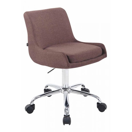 Krzesło Biurowe ASIA TKANINA, Metalowa Podstawa, Ekskluzywny Design, Kolor Brązowy