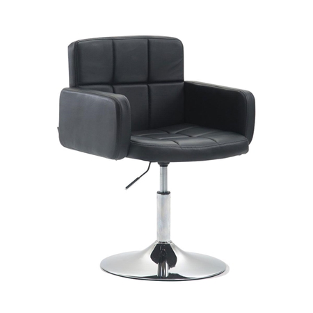 Krzesło Konferencyjne NADIR, Regulacja Wysokości, Metalowa Podstawa, Skóra, kolor Czarny