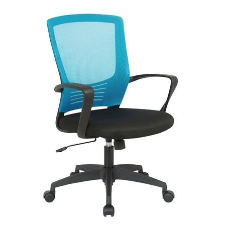 Krzesło Biurowe MALIBU, Atrakcyjny Design, Oddychająca Siatka i Tkanina, Kolor Niebieski