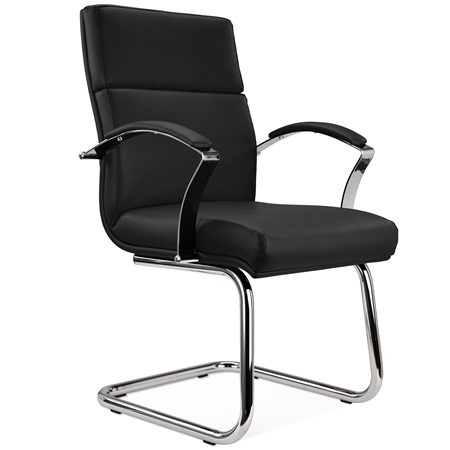 Krzesło Konferencyjne RABAT, Skóra kolor Czarny, Wysoka Jakość i Styl