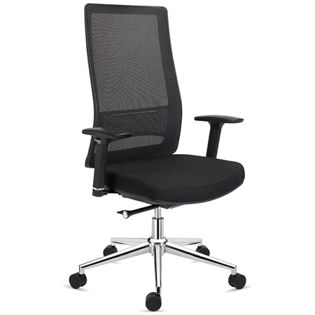 Krzesło Ergonomiczne SANTOS, Do Pracy Przez 8h, Elegancki Design, Czarne
