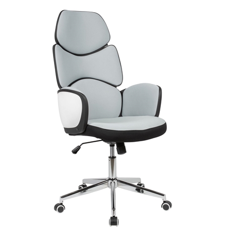 Krzesło Biurowe DOLMEN, Ekskluzywny Design, Metalowa Podstawa, Tkanina, kolor Szary