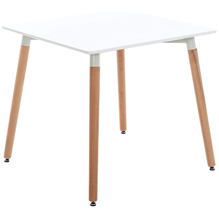Stół BERGER, 80x80x75 cm, Stelaż z Metalu i Drewna, Blat kolor Biały