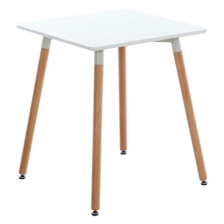 Stół BERGER, 60x60x70 cm, Stelaż z Metalu i Drewna, Blat kolor Biały