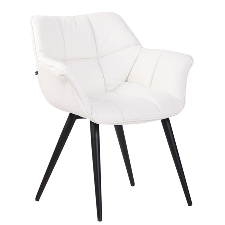 Krzesło Konferencyjne TESLA, Metalowy Stelaż, Gruba Tapicerka, Skóra kolor Biały